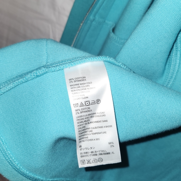 Tommy Bahama Jacket Womens XL Teal Blue Long Sleeve Full Zip Mock Neck Stretch - Picture 6 of 6